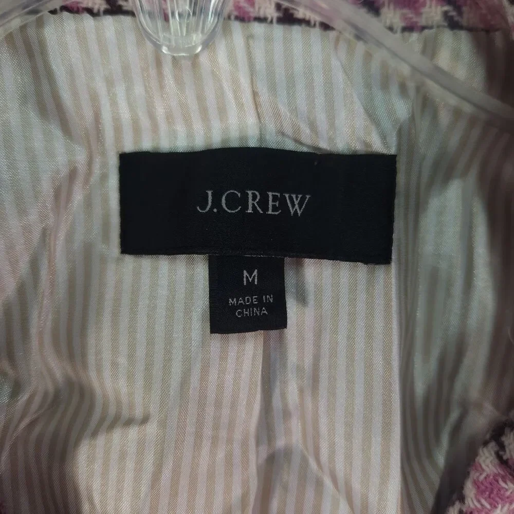 J. Crew Wool Houndstooth Campbell Blazer Womens M Tweed Plaid Preppy Academia